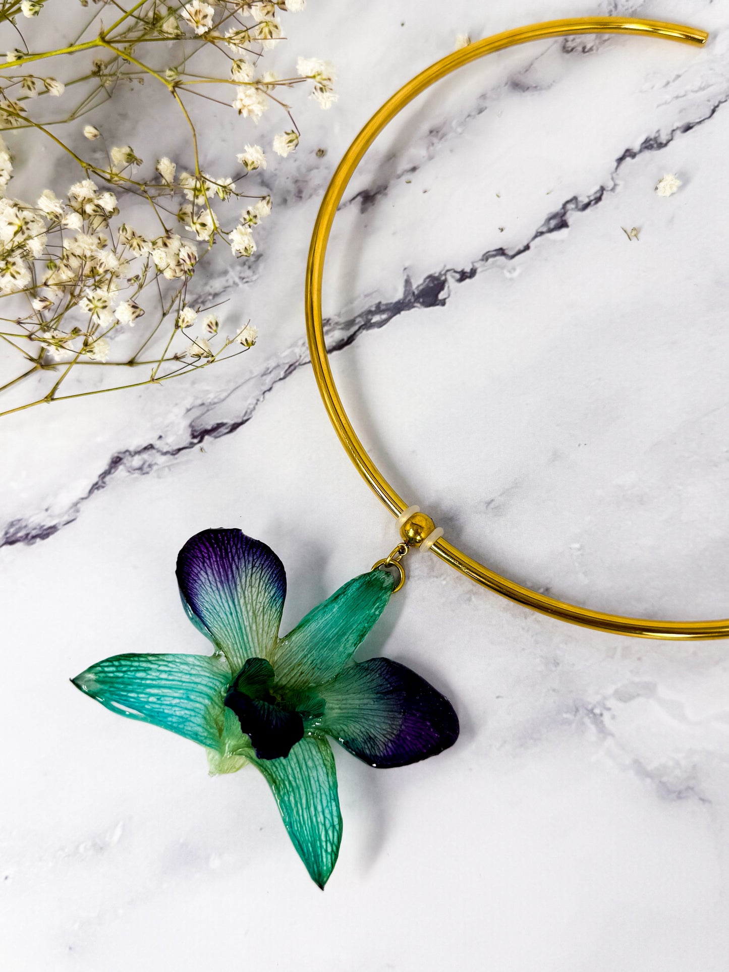 "Lissa" Real Orchid Choker