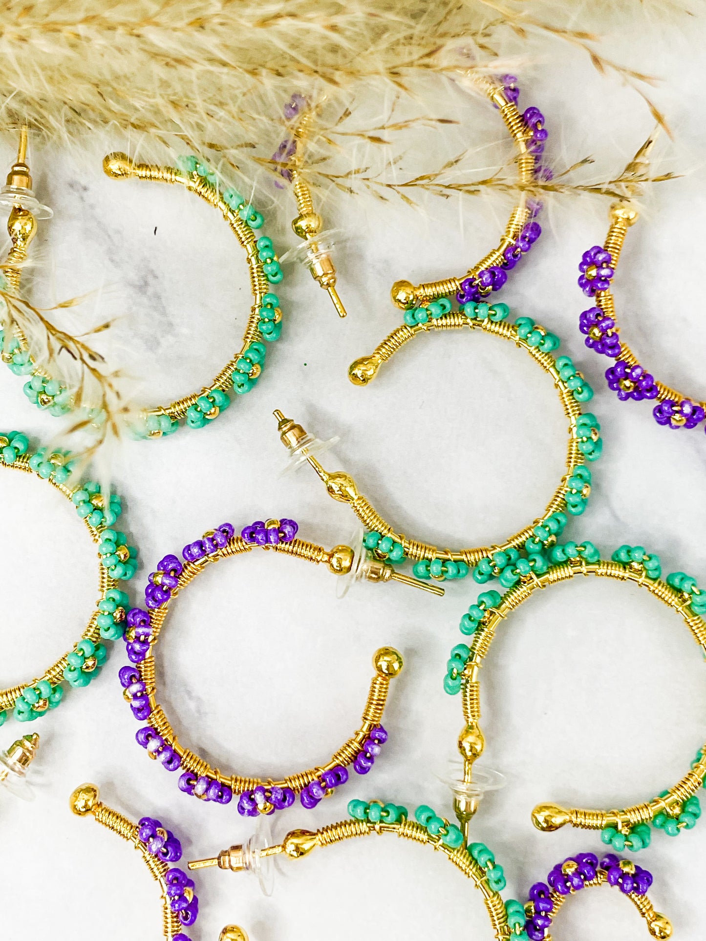 Margarita Beaded Hoops