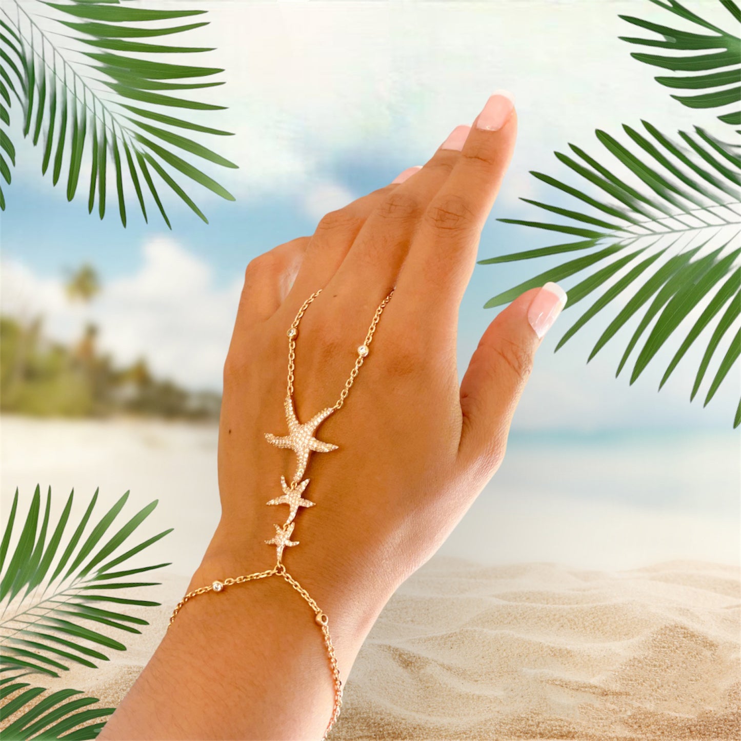 Starfish Hand Chain Bracelet